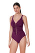Profile by Gottex Tutti Frutti D-Cup V-Neck Gold Beaded One Piece